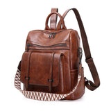 WYFJNX PU Leather Backpack Purse for Women, Fashion Ladies Backpack Purse Brown Medium Size, Convertible Shoulder Bags Handbag, Suitable for Shopping, Traveling, Work for Women