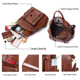 WYFJNX PU Leather Backpack Purse for Women, Fashion Ladies Backpack Purse Brown Medium Size, Convertible Shoulder Bags Handbag, Suitable for Shopping, Traveling, Work for Women