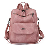WYFJNX PU Leather Backpack Purse for Women Fashion Multipurpose Design Handbag Ladies Shoulder Bags Travel Backpack Pink