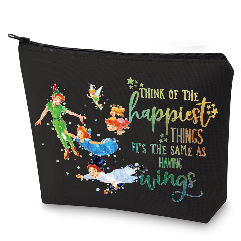 WZMPA Cartoon Movie Cosmetic Bag Fairytale Fans Gift Think Of The Happiest Things It's The Same As Having Wings Makeup Zipper Pouch Bag Cartoon Merchandise (Happiest Things - BL)