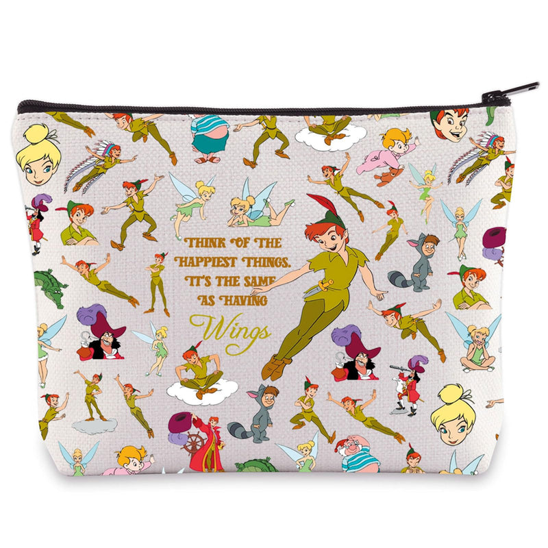 WZMPA Cartoon Movie Cosmetic Bag Fairytale Fans Gift Think Of The Happiest Things It's The Same As Having Wings Makeup Zipper Pouch Bag Cartoon Merchandise (Happiest Things) (Happiest Things 2 - Full)