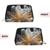WZYCWB House Patterned Leather Cosmetic Bag - Perfect for Carry - On or Home Organization, Heavy Lilies in Bloom, One Size