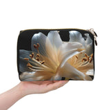 WZYCWB House Patterned Leather Cosmetic Bag - Perfect for Carry - On or Home Organization, Heavy Lilies in Bloom, One Size