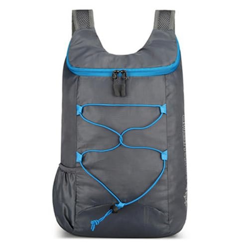 Xanaluyu Lightweight and Thin Foldable Backpack, Climbing Bag, Hiking Daypack,15L Waterproof Travel Packable Rucksack (Gray)