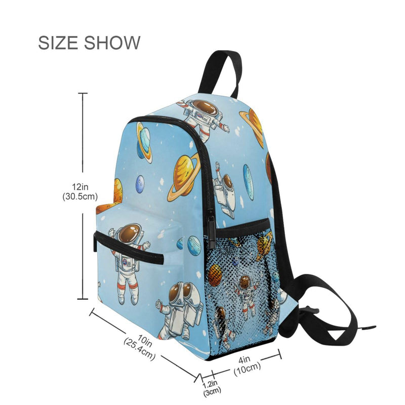 XDKDZIS Golden Planet Cartoon Astrona Ut Kids Backpack for Girls Preschool Elementary Kindergarten Boys School Bag
