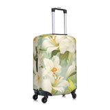 XHMKGGYBZ Blooming Lilies Illustration Elastic Suitcase Cover 4 - Size Luggage Protector, Scratch & Stain Resistant Carry On Luggage Cover Protector, Washable Luggage Covers