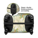 XHMKGGYBZ Blooming Lilies Illustration Elastic Suitcase Cover 4 - Size Luggage Protector, Scratch & Stain Resistant Carry On Luggage Cover Protector, Washable Luggage Covers
