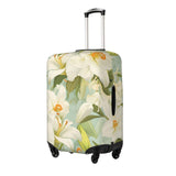 XHMKGGYBZ Blooming Lilies Illustration Elastic Suitcase Cover 4 - Size Luggage Protector, Scratch & Stain Resistant Carry On Luggage Cover Protector, Washable Luggage Covers