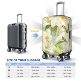 XHMKGGYBZ Blooming Lilies Illustration Elastic Suitcase Cover 4 - Size Luggage Protector, Scratch & Stain Resistant Carry On Luggage Cover Protector, Washable Luggage Covers