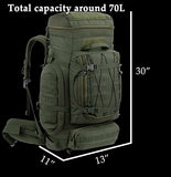 XMILPAX Large Internal Frame Backpack Tactical MOLLE Pack for Camping Backpacking Hunting Bushcraft Adventure 70L…