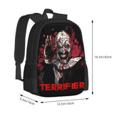 Xorbwvi Terrifier 2 Backpack,3d Print Laptop Backpack Lightweight Casual Daypack Bookbag 16.5 In, Black