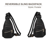 Xsecnua Small Crossbody Sling Bag for Women, Mini Backpack Sling Backpack Convertible, Chest Bag for Hiking Daypack