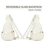 Xsecnua Small Crossbody Sling Bag for Women, Mini Backpack Sling Backpack Convertible Chest Bag for Travel Daypack
