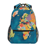 XYMZR Element World Map Backpack Daypack Shoulder Bag Book Bag Lightweight Back Pack with Reflective Strip Travel Laptop Daypack 12 ×16.9 In