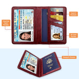 XZVXZV Passport Holder for Travel Essentials RFID Blocking Wallet Card Case PU Leather Passport Cover Women and Men (Brown)