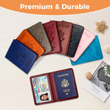 XZVXZV Passport Holder for Travel Essentials RFID Blocking Wallet Card Case PU Leather Passport Cover Women and Men (Brown)