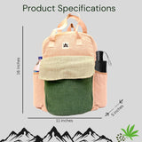 YAK & YETI Handcrafted Hemp Backpack from Nepal – Eco - Friendly, Durable, and Stylish with Adjustable Straps - Multi Pocket (Eco)