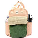YAK & YETI Handcrafted Hemp Backpack from Nepal – Eco - Friendly, Durable, and Stylish with Adjustable Straps - Multi Pocket (Eco)