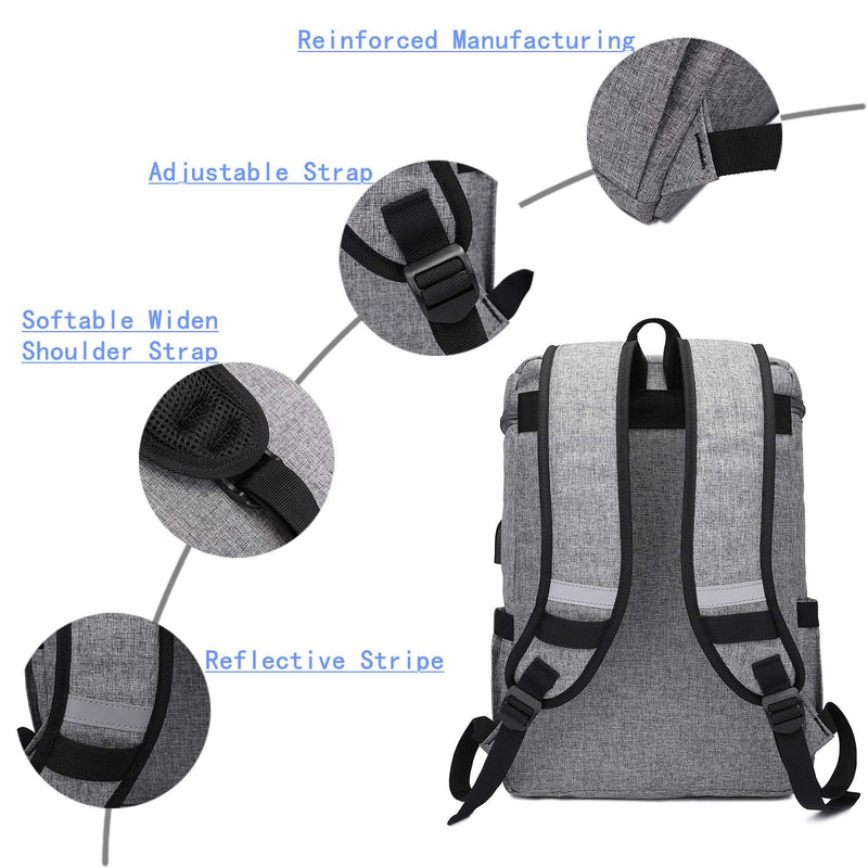 YALUNDISI Vintage Backpack for Men Women Laptop Backpack Bookbags College Backpack 16 inch Grey