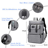 YALUNDISI Vintage Backpack for Men Women Laptop Backpack Bookbags College Backpack 16 inch Grey