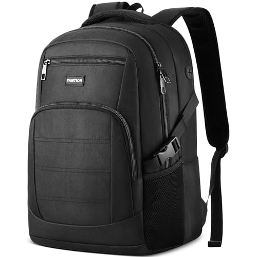 YAMTION Black Backpack for Men and Women, Laptop Backpack, School Backpack for Boys and Girls, Lightweight Bookbag, Work Backpack Fits | Backpacks4Less