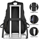 YAMTION Black Backpack for Women and Teen Girls,School Backpack TSA Laptop Bookbag with USB for College University Business Work Travel