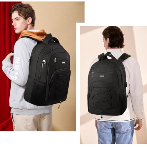 YAMTION School Backpack for Men and Women,College Bookbag Teens Laptop Backpack Schoolbag with USB Port for Students Work Business Office