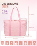 YANLIFY Tote Bag for Women, 26L Capacity Travel Purses Work Bag, Small Zipper Tote Bag for Travel Nurse Gym Teacher, Lightweight Nylon Shoulder Handbag with Hidden Yoga Mat Strap