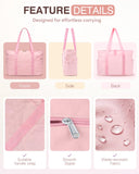 YANLIFY Tote Bag for Women, 26L Capacity Travel Purses Work Bag, Small Zipper Tote Bag for Travel Nurse Gym Teacher, Lightweight Nylon Shoulder Handbag with Hidden Yoga Mat Strap