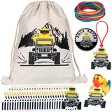 YAROMO Ducking Drawstring Duck Bag with Duck Rated Car Emblem Duck Ducking Tags Rubber Bands - Great Gift for Jeep SUV Wrangler Vehicles Trucks RV- 15.7