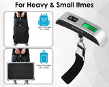 YCConcept Luggage Weight Scale Portable Digital Suitcase Scale for Travel Handheld Scale with Temperature Sensor, 110 lb/50 kg, Battery Included