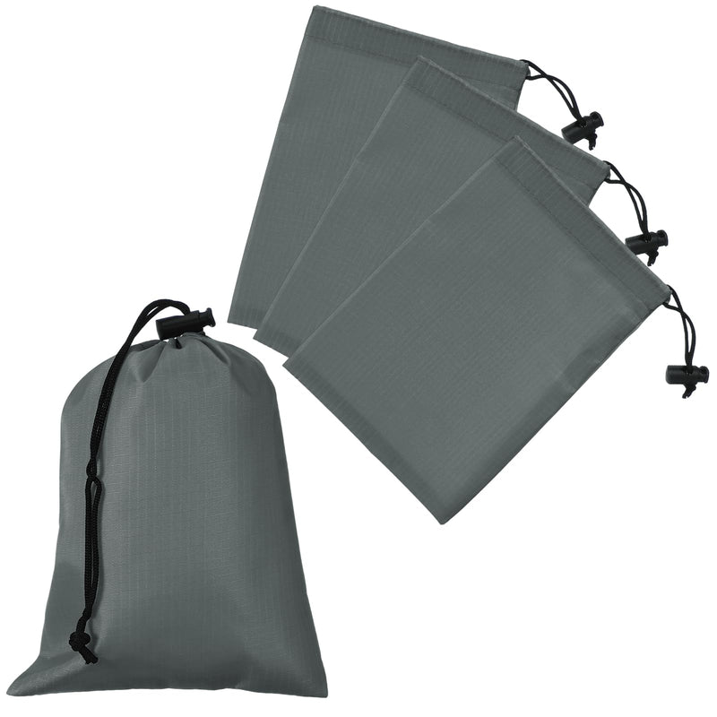 YELARXI Drawstring Bag with Toggle, Stuff Sack String Waterproof Travel Storage Bags Cinch Stuff Pouch - Fitting for (Gym/Traveling/Hiking/Yoga/Office/Shoes) 6 x 8 & 4 Pack & Dark Gray