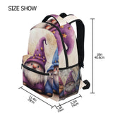 YETTASBIN Cute Gnome Backpack for Men Women, Waterproof High/Middle School Bookbag Lightweight Laptop Travel Daypack with Multiple Pockets for Teens Boys Girls