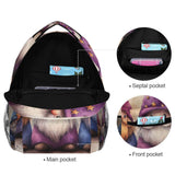YETTASBIN Cute Gnome Backpack for Men Women, Waterproof High/Middle School Bookbag Lightweight Laptop Travel Daypack with Multiple Pockets for Teens Boys Girls