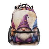 YETTASBIN Cute Gnome Backpack for Men Women, Waterproof High/Middle School Bookbag Lightweight Laptop Travel Daypack with Multiple Pockets for Teens Boys Girls