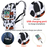 YGR Floral Laptop Backpack for Women, Female, College, Travel, Business, Outdoor Sports, Office, Work (Cow)
