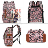 YGR Floral Laptop Backpack for Women, Female, College, Travel, Business, Outdoor Sports, Office, Work (Leopard Print)
