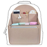 YIICOOLY Felt Backpack Organizer Insert,Purse Organizer for Men Women Backpack Rucksack Handbag Shoulder Bag(Beige,Small)