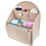 YIICOOLY Felt Backpack Organizer Insert,Purse Organizer for Men Women Backpack Rucksack Handbag Shoulder Bag(Beige,Small)