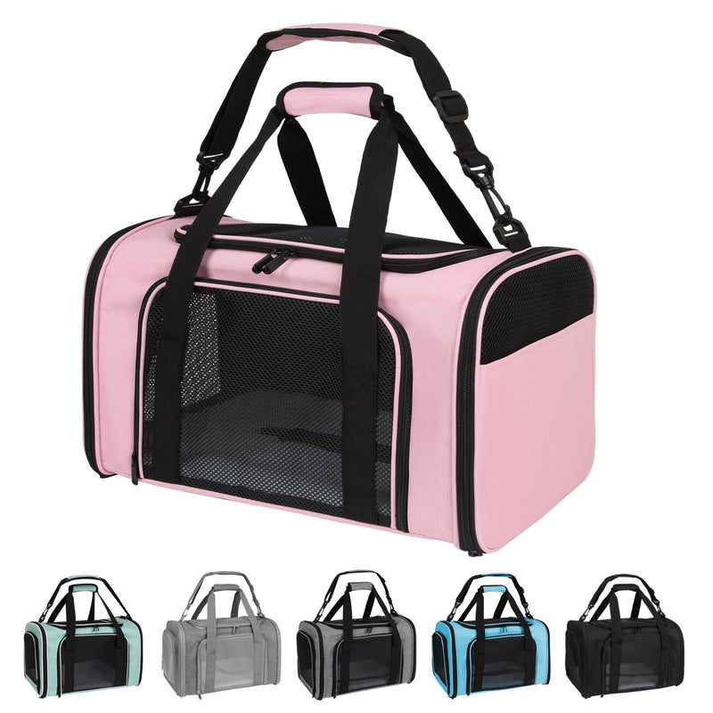 Yipincover Cat Carriers Soft - Sided,Pet Carrier for Small Cats Dogs Puppies up to 1 - 15 LBS,TSA Airline Approved, (Medium,Pink)