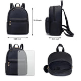 YiXiamo Cute 10 Inch Mini PU Backpack with D - Ring & Removable Fluffy Ball Charm for Teens & Women (white)
