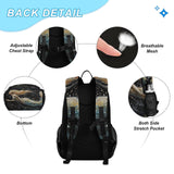 YMXFXP Hi_0 Mermaid Fantasy Backpack for School Boys Girls and Teens, Backpack for Men and Women, Lightweight Bookbag with Lunch Boxes Travel Laptop Daypack 18.5 x 11.8 In
