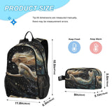 YMXFXP Hi_0 Mermaid Fantasy Backpack for School Boys Girls and Teens, Backpack for Men and Women, Lightweight Bookbag with Lunch Boxes Travel Laptop Daypack 18.5 x 11.8 In