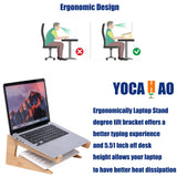 YOCAHAOY Wooden Laptop Stand Vertical Laptop for 13 - 18.6in Bamboo Stand for Desk,Laptop Stand Compatible with MacBook Air Pro/Dell XPS/Surface pro/HP/Pixelbook/Lenovo,More Laptops