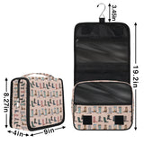 YoCosy Travel Toiletry Bag for Women Men with Hanging Hook Pink Retro Western Print Cowboy Pattern Makeup Cosmetic Bag Organizer Travel Bag for Toiletries Essentials Accessories, Large Size