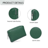 YONBEN Makeup Bag Large Capacity Women's Classic Black Wash Bag Adjustable Partition Wash Brush and Cosmetic Carrying Bag (PU/Forest Green)