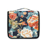 Yoogain Japanese Water Lily Bloom travel cosmetic bags for women with hanging hook Large toiletry organizer Vertical Free - Standing