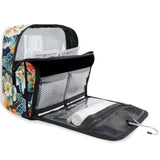 Yoogain Japanese Water Lily Bloom travel cosmetic bags for women with hanging hook Large toiletry organizer Vertical Free - Standing