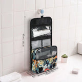 Yoogain Japanese Water Lily Bloom travel cosmetic bags for women with hanging hook Large toiletry organizer Vertical Free - Standing