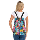 Yoogain Say Hi Cute Doodle Art Drawstring drawstring bags beach backpack for women with Wet Dry Compartments
